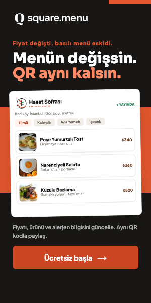 Square Menu dijital menü platformu reklamı.