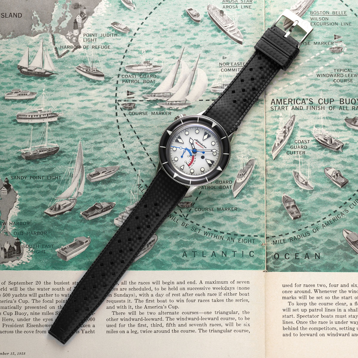 Albishorn Marinagraph Classic Fumé on a nautical map.