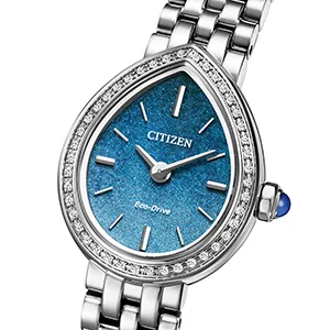 Official Citizen L RAINELL EX1540-58L blue dial front image.