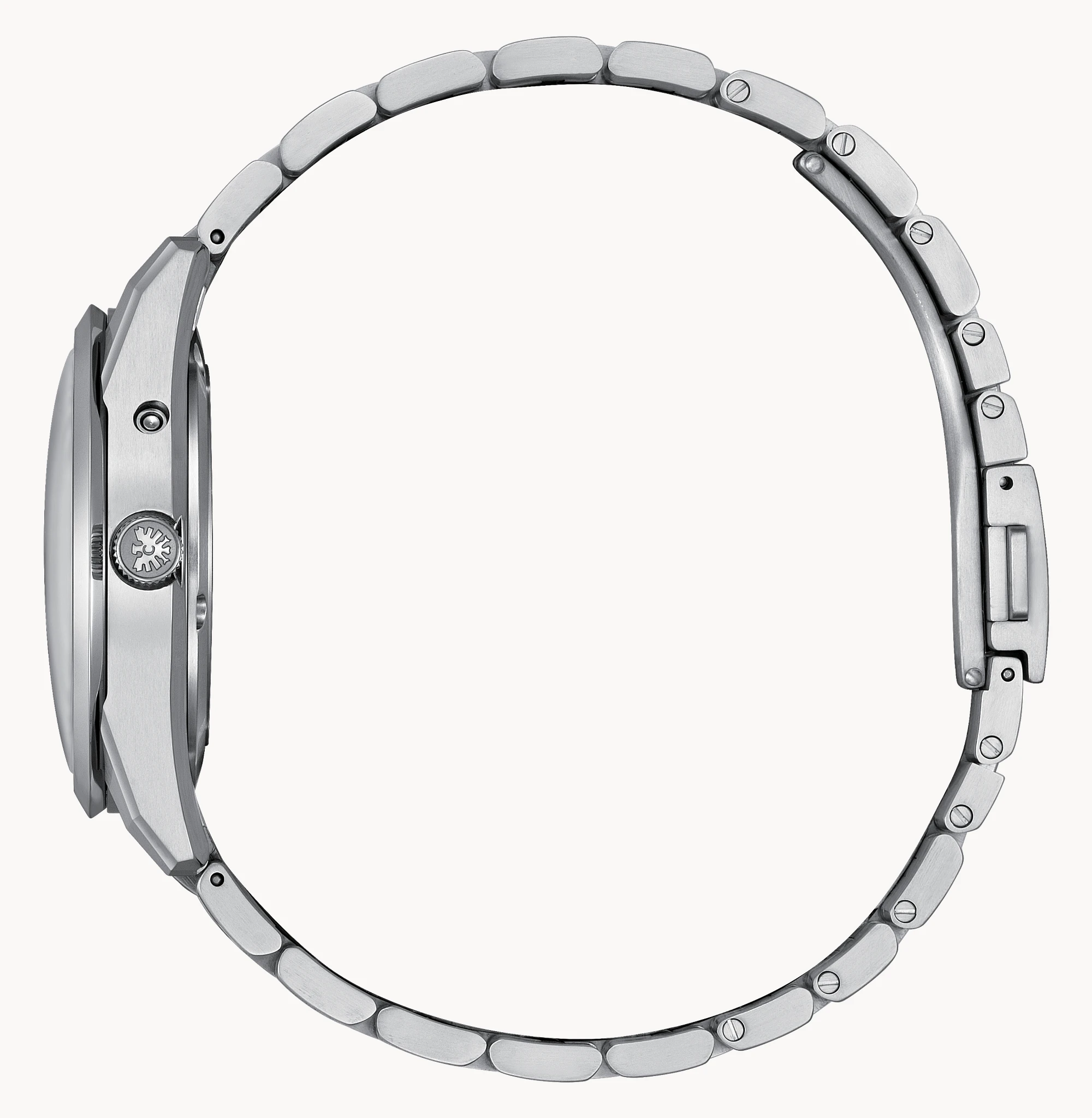 Side view of The CITIZEN AQ4100-65X in Super Titanium