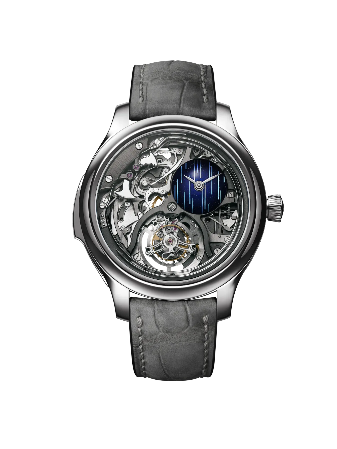 Official front view of the H. Moser & Cie. Endeavour Cosmic Rain reference 1909-0501.