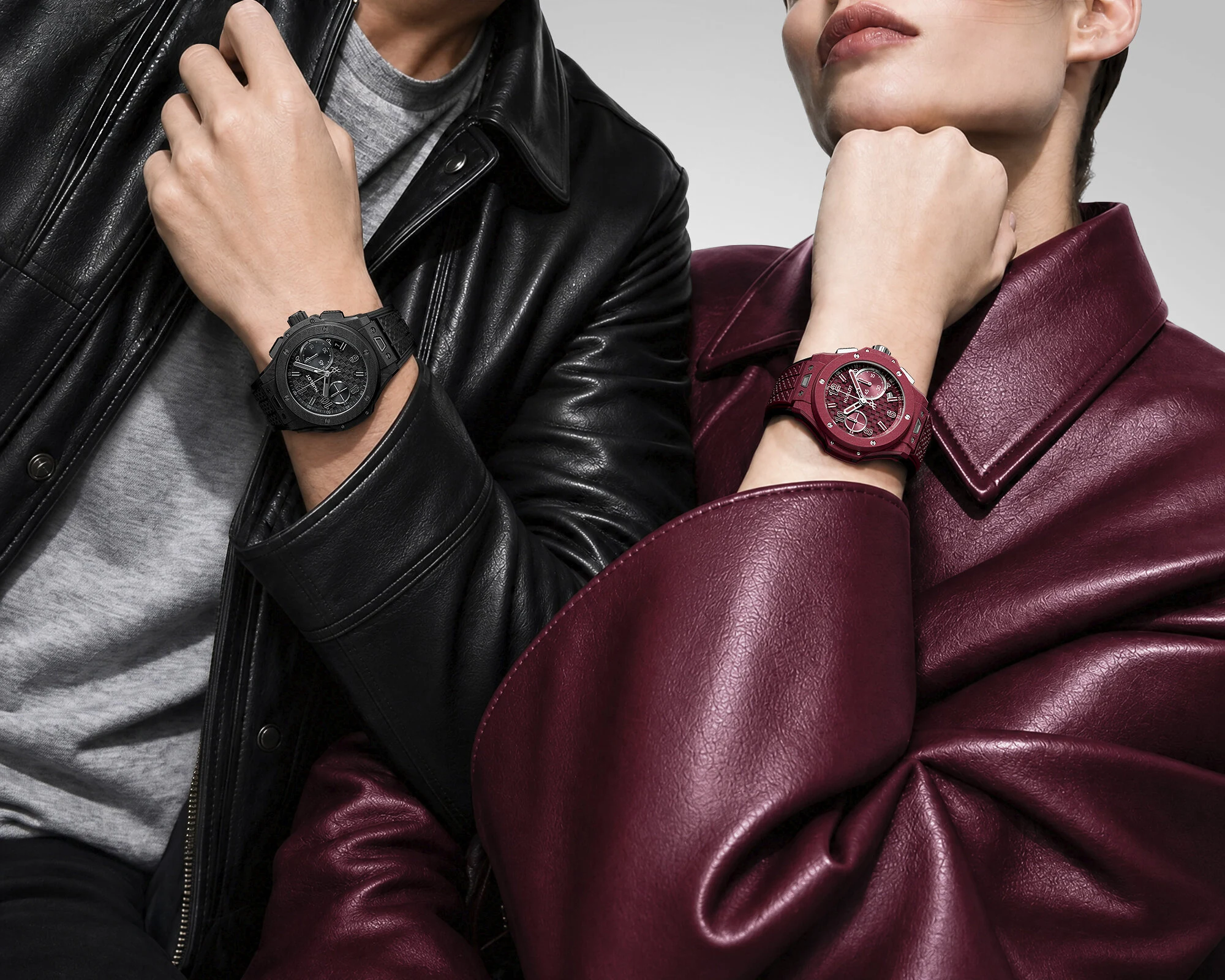 Bilekte Hublot Big Bang Original Soft Touch All Black ve All Red