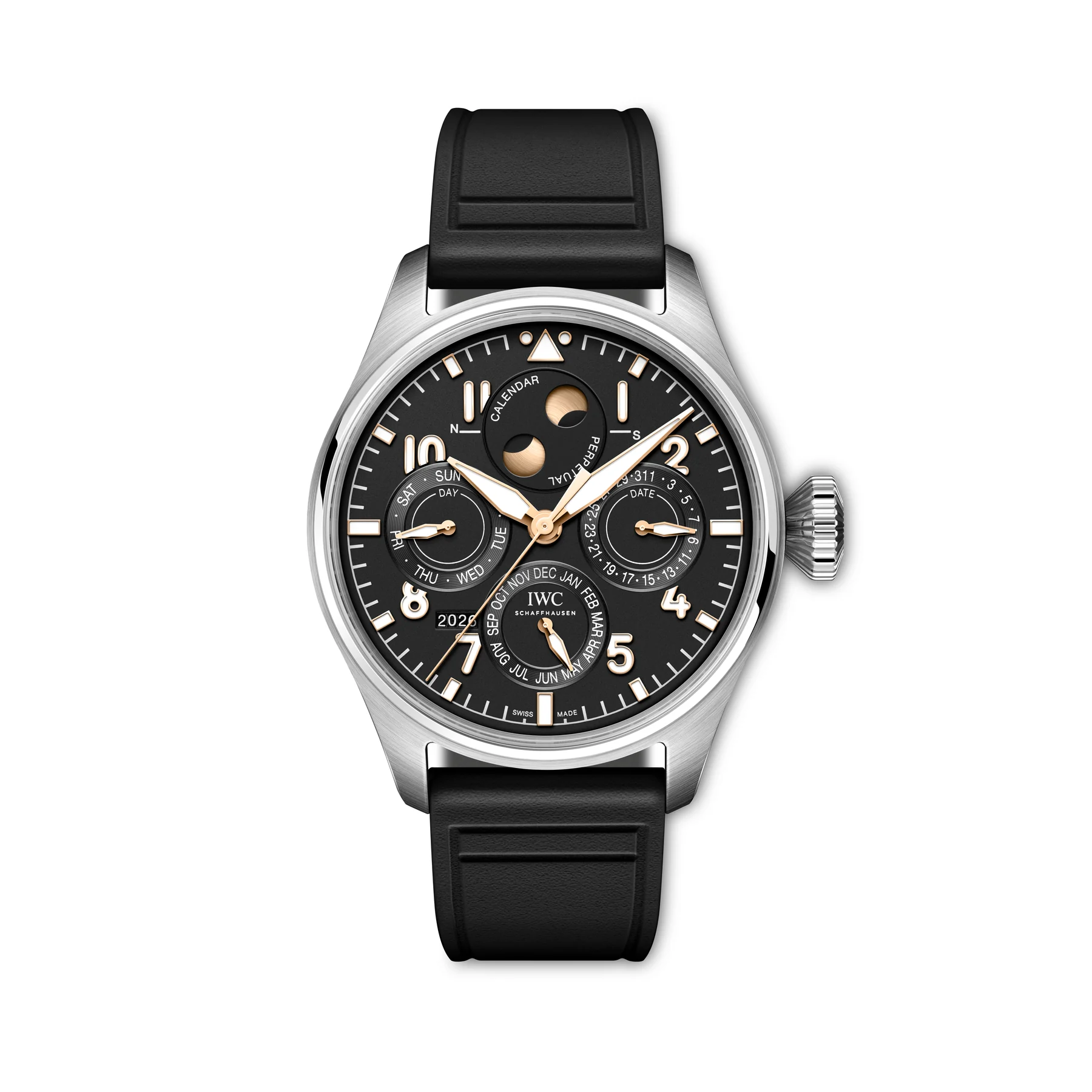 IWC Big Pilot’s Watch Perpetual Calendar ProSet 140 Years Mercedes-Benz IW329603 Vorderansicht.