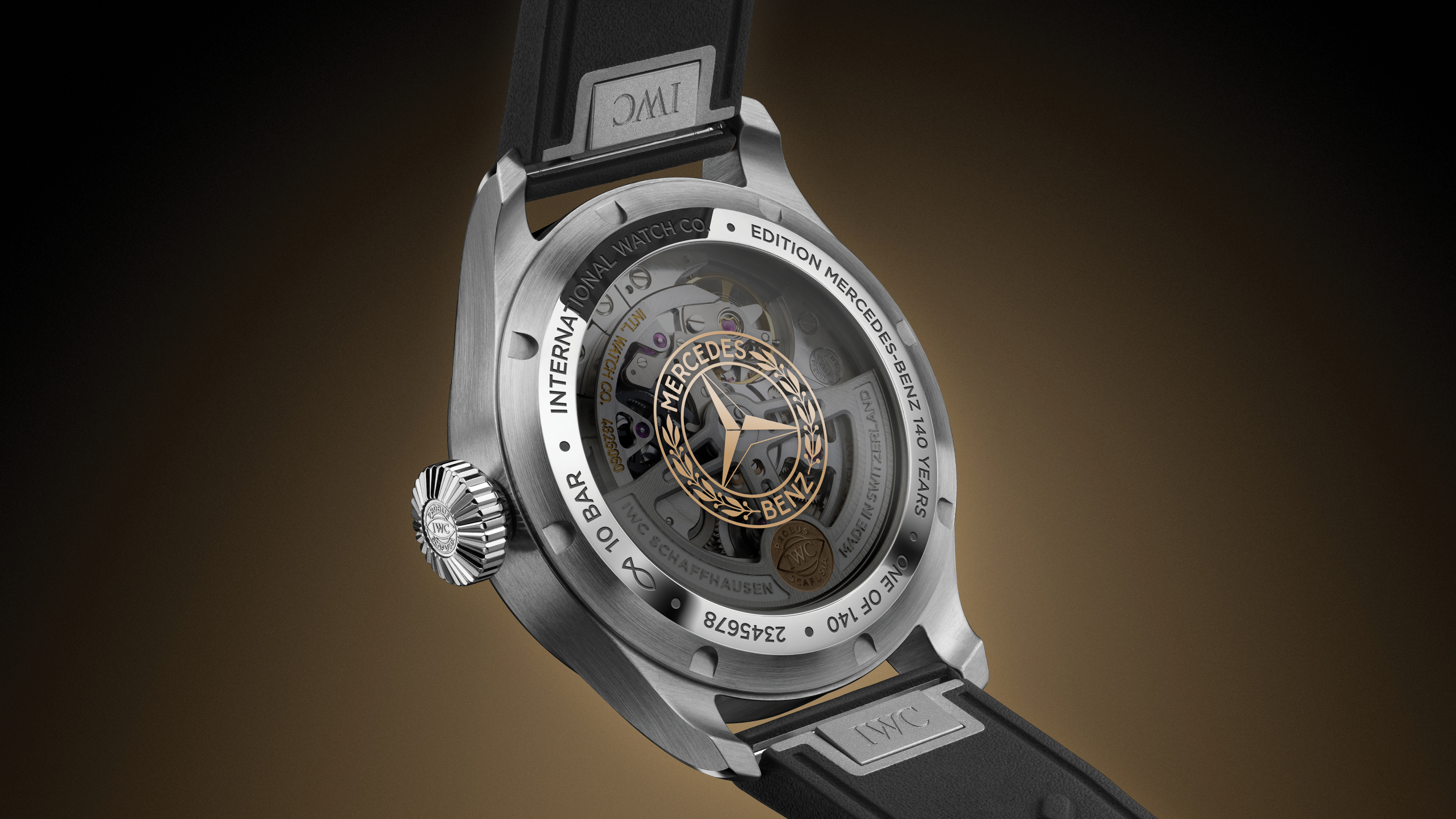 IWC Big Pilot’s Watch Perpetual Calendar ProSet IW329603 in Mercedes-Benz anniversary campaign setting.