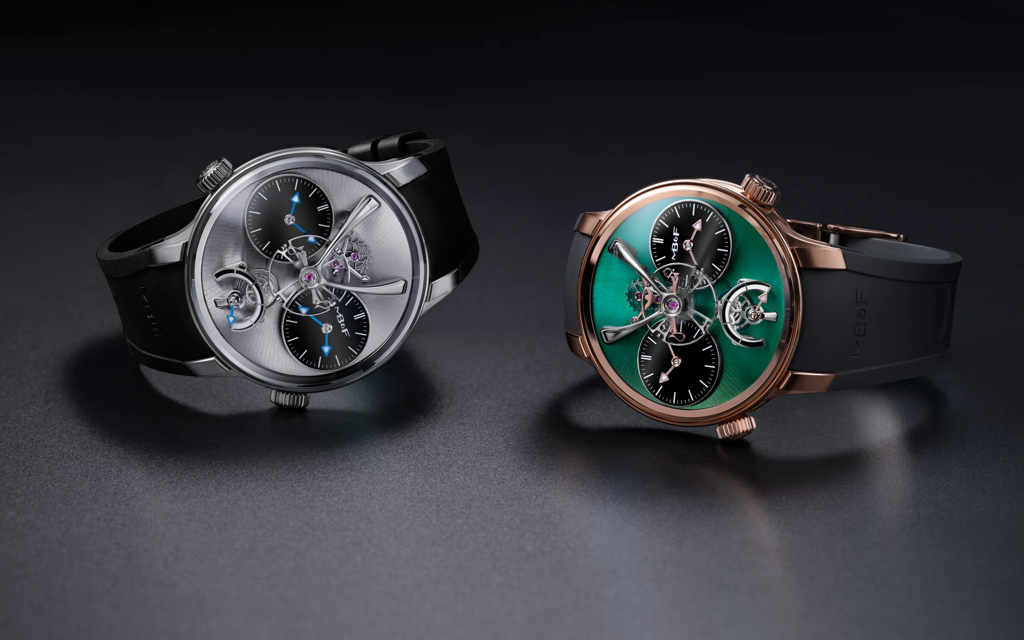 MB&F Legacy Machine N°1 EVO بالتيتانيوم والذهب الوردي