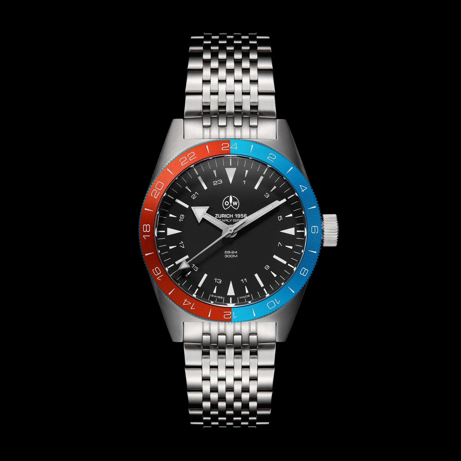 Ollech & Wajs Early Bird EB-24 on wrist in official lifestyle image