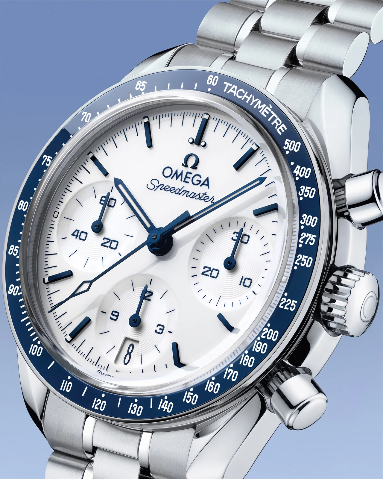 Vue de profil OMEGA Speedmaster 38 324.30.38.50.04.001