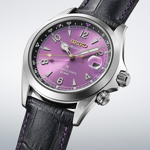 Official Seiko image of the Prospex Alpinist Mechanical HBC006 Edo purple limited edition.