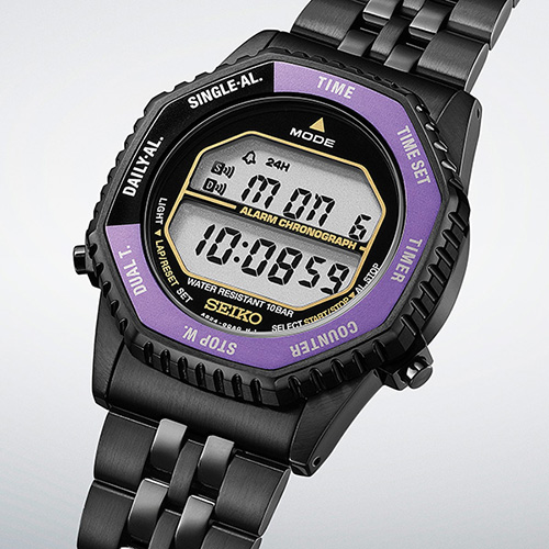 Official Seiko image of the Seiko Selection HFL001 digital Edo purple limited edition.