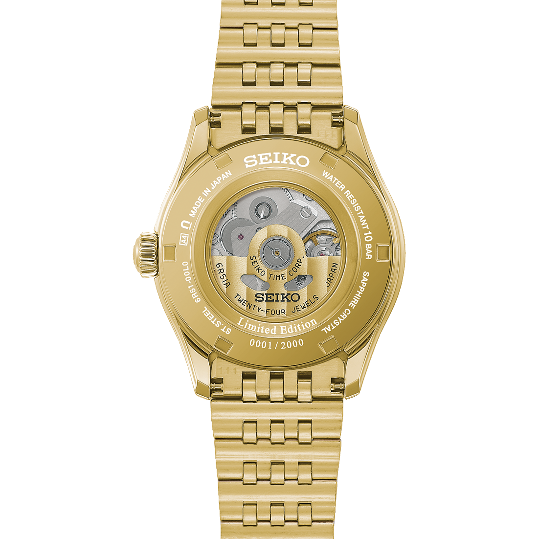 Seiko Presage Classic HCC009J1 official transparent caseback showing Caliber 6R51