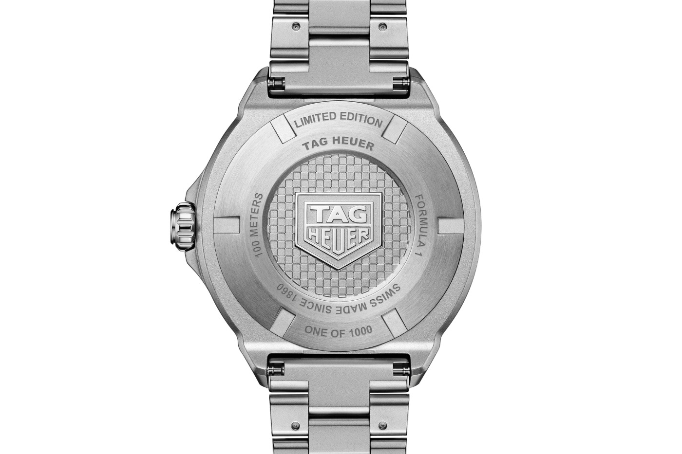 TAG Heuer Formula 1 Solargraph Zandvoort bracelet caseback の公式画像。